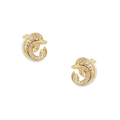 Seinerzeit Silber 925 Ohrstecker Crystal Deflin Infinity SZA-2960-490 Gold plattiert