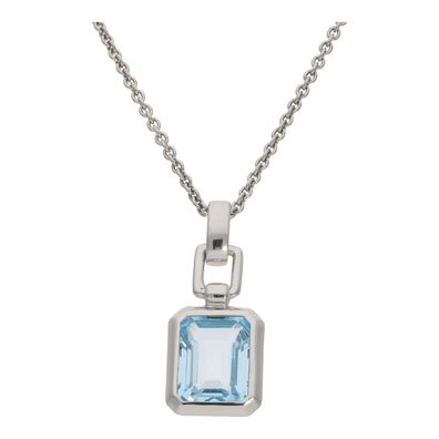Kettenanhänger Silber 925 rhodiniert, Blautopas JL20-02-1497 JuwelmaLux