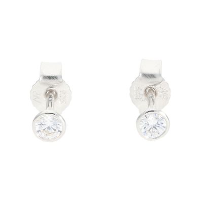 Ohrstecker klein Silber 925 rhodiniert, poliert Zirkonia JL20-06-1471 JuwelmaLux
