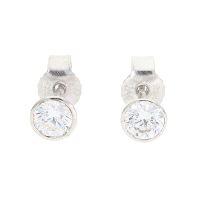 Ohrstecker Silber 925 rund mit Zirkonia weiß JL20-06-1485 JuwelmaLux