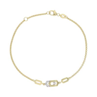 Armband Silber 925 goldplattiert Zirkonia JL20-03-1499-L18.5 JuwelmaLux