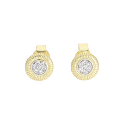 Ohrstecker Gold 333 strukturiert, teilrhodiniert, Zirkonia JL20-06-1491 JuwelmaLux