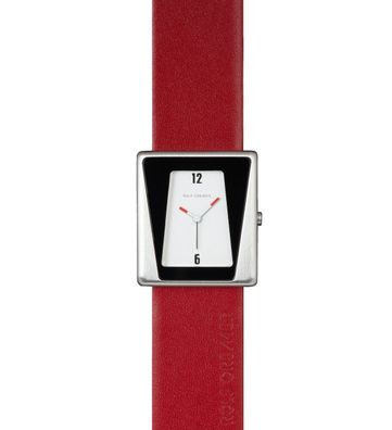 Rolf Cremer Armbanduhr ASYM 509202 Edelstahl, Leder, Rot
