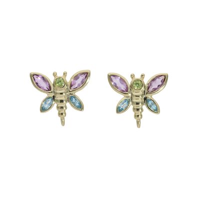 Libelle Ohrringe mit Edelsteine Gold 585 Second Hand 25326547 getragen wie neu
