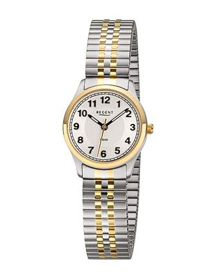 Regent Damen Armbanduhr BA-887 Edelstahl, Zugband, Gold plattiert