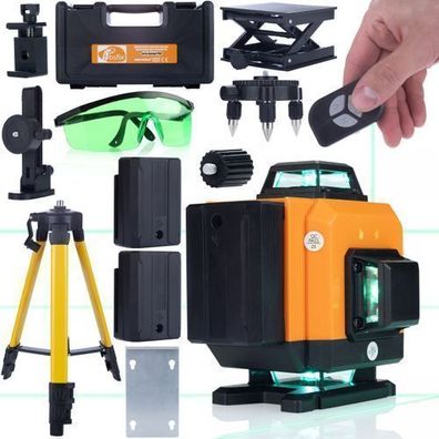 Rosfix Set Laser-Wasserwaage ROT16L – 16 Linien, Stativ, IP54, 25?m Reichw