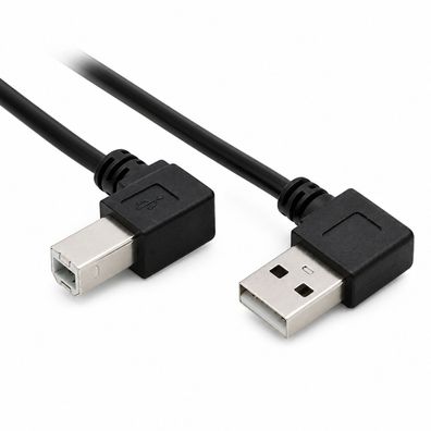 M03 USB Druckerkabel 50cm USB 2.0 A Stecker auf B Stecker abgewinkelt für Drucker HDD
