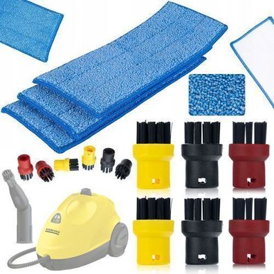 Rosfix Set Mikrofaserpads + Rundbürsten – Ersatz für Dampfreiniger Kärcher SC