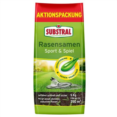 SUBSTRAL® Rasensamen Sport & Spiel für bis zu 250 m² - 5 kg