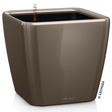 LECHUZA® Pflanzgefäße QUADRO LS 50 Taupe hochglänzend All-in-One
