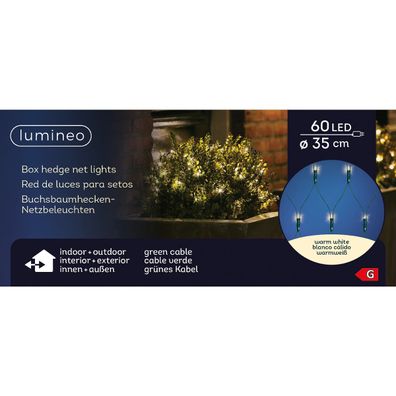 Lumineo LED Buchsbaumkugelnetz grün Ø 35 cm 60 Lichter - warmweiß