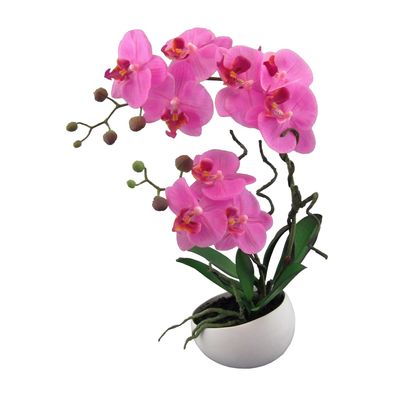 GASPER Schmetterlingsorchidee - Phalaenopsis Lila in weißer Schale 48 cm - Kunstpflan