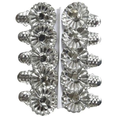 Weihnachtsbaumkerzenhalter Silberfarben mit Clip 10er Set - Metall Ø 5 x 3,5 cm