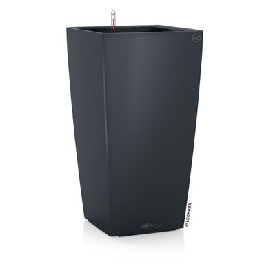 LECHUZA® Pflanzsäule CUBICO Color 22 Schiefergrau seidenmatt All-in-One