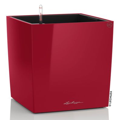 LECHUZA® Pflanzgefäße CUBE Premium 40 Scarlet rot hochglänzend All-in-One