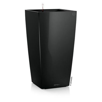 LECHUZA® Pflanzgefäße CUBICO 22 Schwarz hochglänzend All-in-One