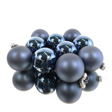 Christbaumkugeln Night Blue dunkelblau 5 x glänzend & 5 x matt Ø 6 cm aus Glas - 10e