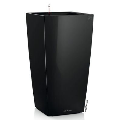 LECHUZA® Pflanzgefäße CUBICO 40 Schwarz hochglänzend All-in-One