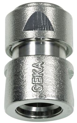 GEKA® plus Schlauchstück mit Spannmutter 1/2 Zoll Messing vernickelt EAN 401593309742