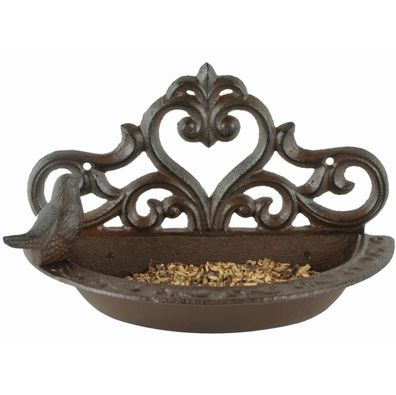 Esschert Design Wandfutterschale Vogel Antikbraun - Gusseisen