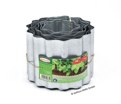 bellissa® Rasenkante Welle 500 x14 cm aus verzinktem Metall