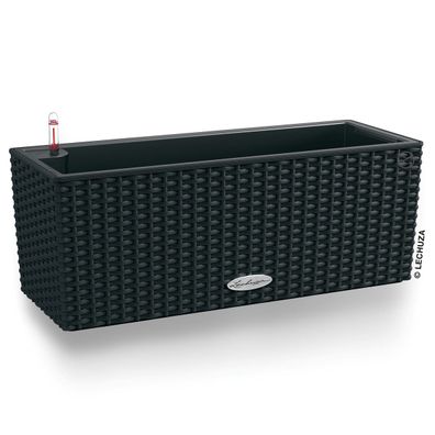 LECHUZA® Blumenkasten Balconera Cottage 50 Graphitschwarz All-in-One