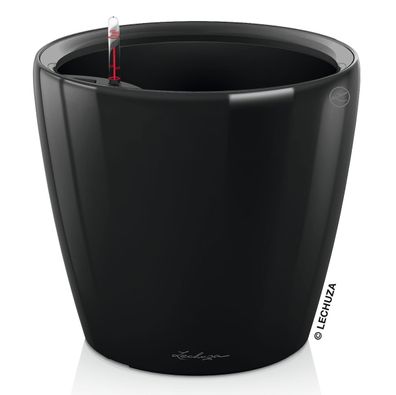 LECHUZA® Pflanzgefäße Classico Premium LS 35 Schwarz hochglänzend All-in-One