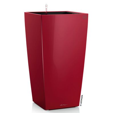 LECHUZA® Pflanzgefäße CUBICO 40 Scarlet rot hochglänzend All-in-One