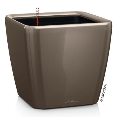 LECHUZA® Pflanzgefäße QUADRO LS 43 Taupe hochglänzend All-in-One EAN 24008789161851