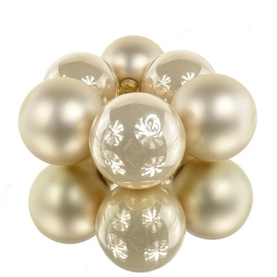 Christbaumkugeln Pearl beige Ø 8 cm aus Glas - 6er Set