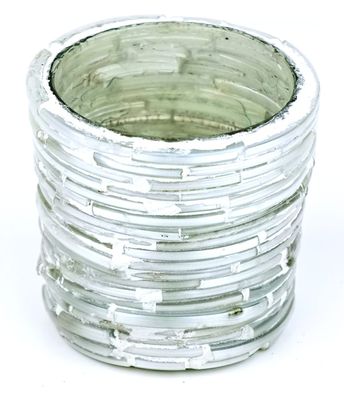 Teelicht Mosaik Grau rund Ø 6 cm - Glas