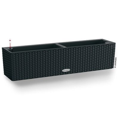 LECHUZA® Blumenkasten Balconera Cottage 80 Graphitschwarz All-in-One