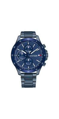 Tommy Hilfiger Bank Multifunktionsuhr Blau Edelstahl 1791720