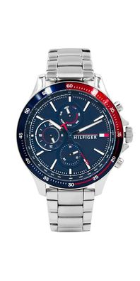Tommy Hilfiger Bank Multifunktionsuhr Blau Edelstahl 1791718