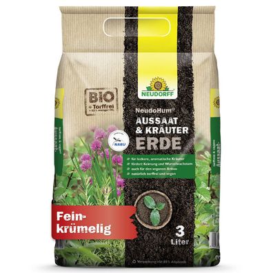 NEUDORFF® NeudoHum® Aussaat- und KräuterErde 3 Liter torffrei