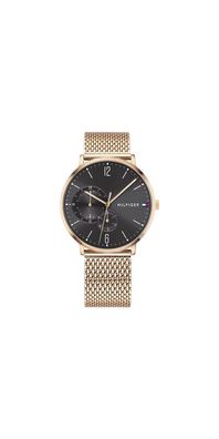 Tommy Hilfiger Brooklyn Multifunktionsuhr Roségold Schwarz Edelstahl 1791506