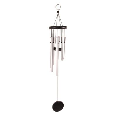 Esschert Design Windspiel S Silberfarben ringförmig 56,5 cm - Alu & Holz