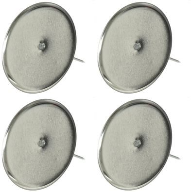 Adventskranzkerzenhalter Silberfarben Ø 8 cm ohne Dorn aus Metall - 4er Set