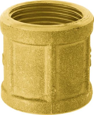 GEKA® Gewindemuffe durchgehendes 1 1/4 Zoll Innengewinde Messing