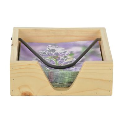 Esschert Design Serviettenhalter quadratisch 19,5 cm - Holz & Metall
