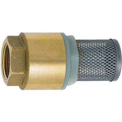 GEKA® Fußventil mit Edelstahlsaugkorb Innengewinde 1 Zoll Messing