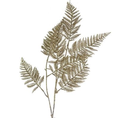 Creativ home Weihnachtsdeko Farnzweig goldfarben 78 cm - Kunststoff
