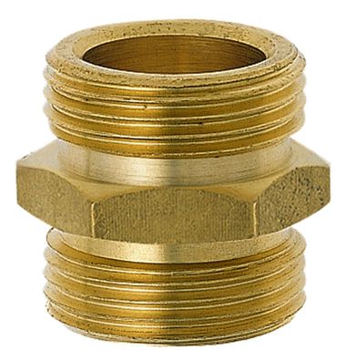 GEKA® Gewindenippel 2 Außengewinde 1/2 Zoll & 3/4 Zoll Messing Sechskant