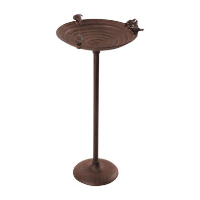 Esschert Design Vogeltränke mit Standfuß & und Dekovögeln 60 cm - Gusseisen