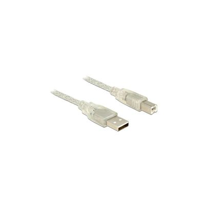 USB Kabel Delock A -> B St/St 1.50m transparent