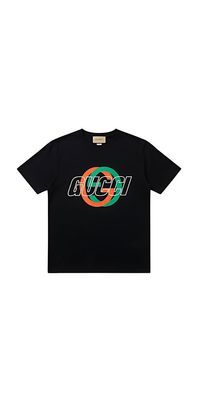 Gucci Cotton Jersey Printed T-Shirt Black G-Print