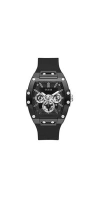 Guess Phoenix Herren-Multifunktionsuhr mit schwarzem Silikonarmband GW0203G3