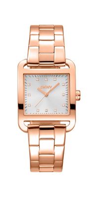 Donna Karan New York City Midi Damenarmbanduhr Roségold Edelstahl