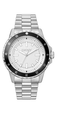 Donna Karan New York Active Sport Herrenuhr silber schwarz
