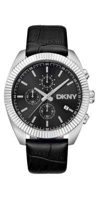 Donna Karan New York Chronograph Herrenuhr silber schwarz